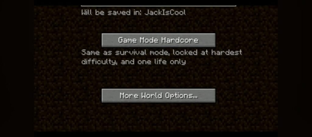 Showing Hardcore Mode In Minecraft 